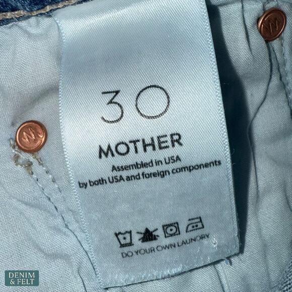 Mother The Skipper Frayed Raw Hem Denim Shorts Leap At The Chance Blue 30 - Picture 16 of 16